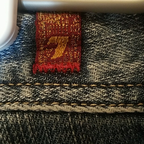 7 For All Mankind Flare Blue Jeans - Picture 7 of 8